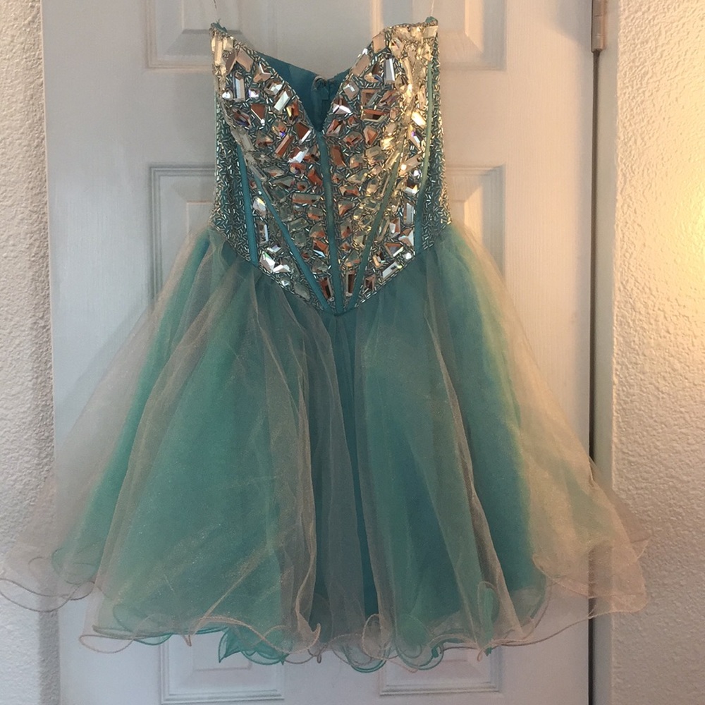Sherri Hill 1403 strapless beaded dress